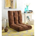 Posh Living Microplush Modern Armless Quilted Recliner Chair with foam filling and steel tube frame - Brown RC40-08BN-UE
